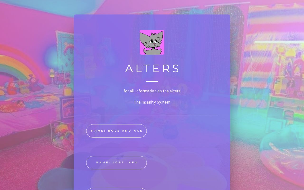 Carrd profile picture for @alters